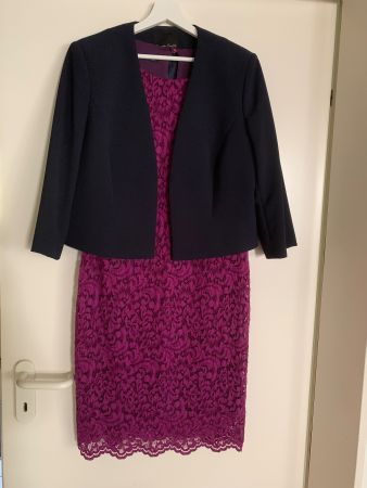Elegantes Spitzenkleid Gr. 40 mit Jäckchen
