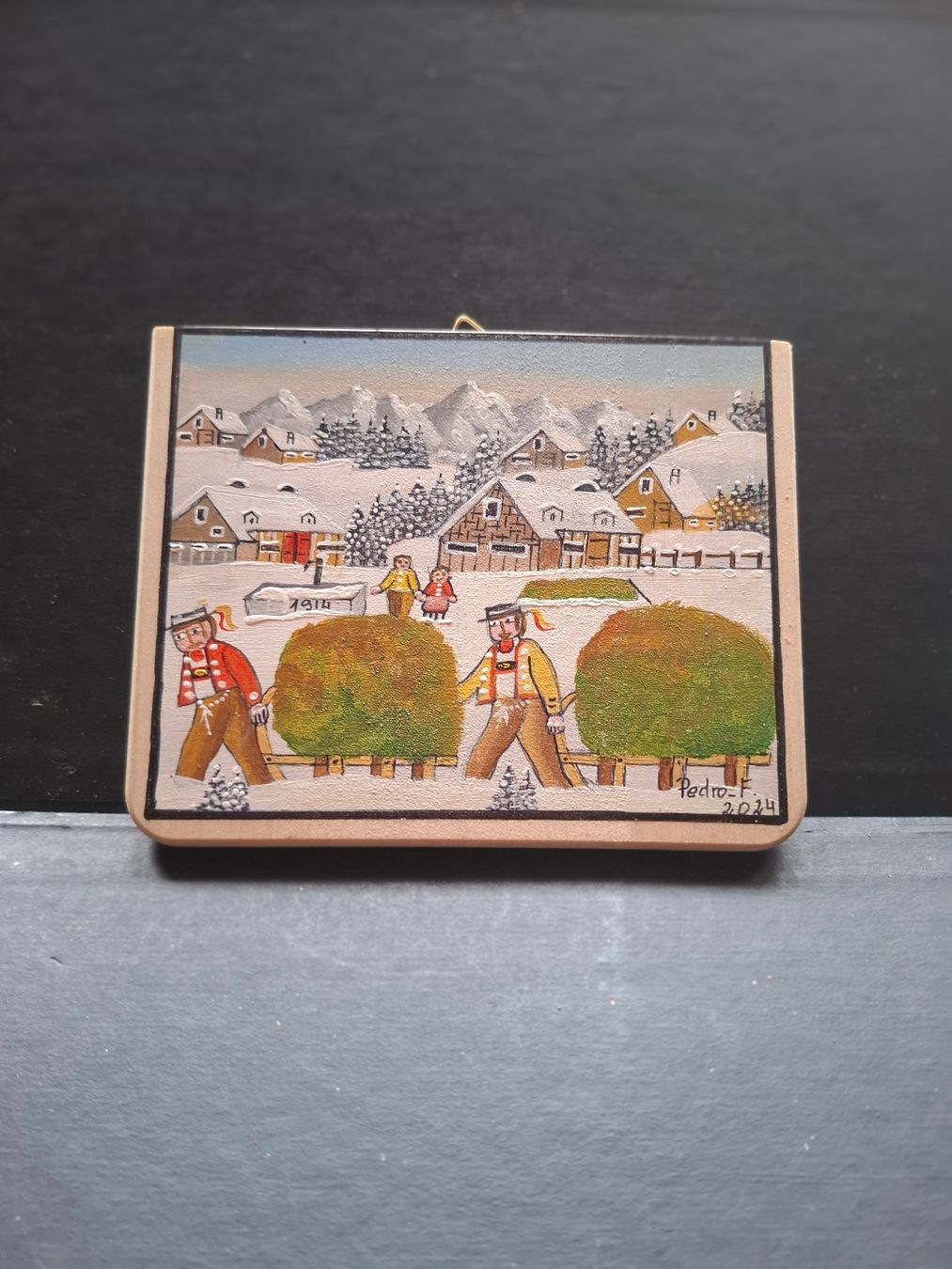 Dipinti: 2 Wunderschönes Mini Bild Winter Sommer  **52 **  1 – Usato da Zürich venduto da Soragno50 1