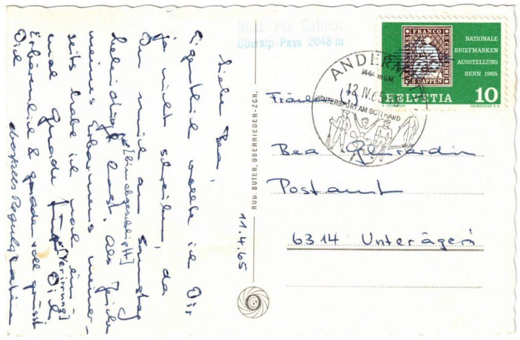 Cartoline postali: Oberalp - Skilift Calmut – Usato da Binningen venduto da Mountainrider 1