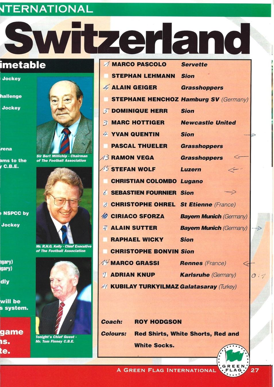 Riviste & Magazine: Fussball-Matchprogramm England : Schweiz 1995 – Usato da Dielsdorf venduto da bonambler 2