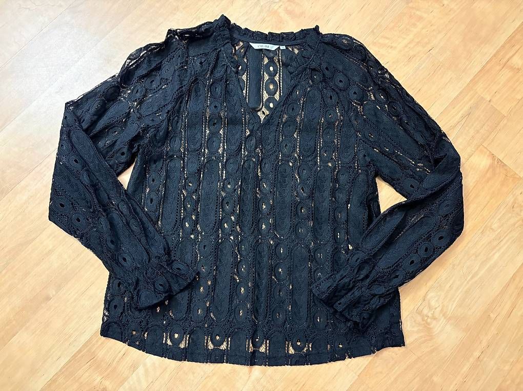 Cream Camicette: Neu: Schwarze Spitzenbluse CREAM Gr. 38 – Nuovo (secondo la descrizione) da Willisau venduto da ani_gtk8