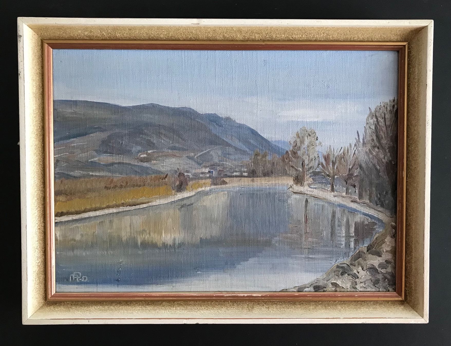 Gemälde: Joli  tableau signé 1922 La thielle – Gebraucht aus Penthaz von Petrus45 1
