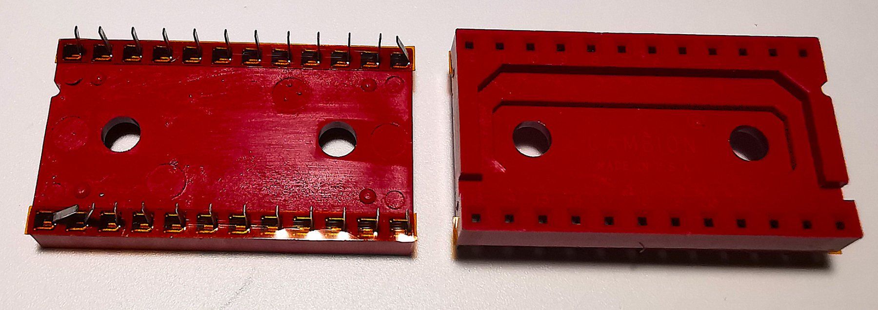 Elektronikbauteile: 24 Pin IC Sockel Rot, 15 Stück – Neu (gemäss Beschreibung) aus Bremgarten b. Bern von Vittorio0 2