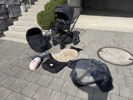 Kinderwagen Cybex Platinum schwarz gebraucht mit Zubehör