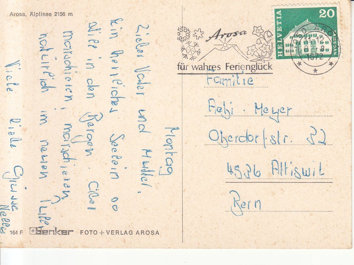 Cartoline postali: Älplisee 1972 – Usato da Bürglen TG venduto da StampGraf 1