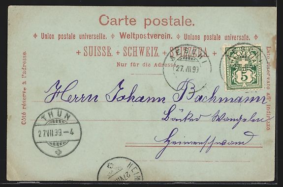 Cartoline postali: Mondschein-AK Aeschi, Strassenpartie im  – Usato da Berlin venduto da bartko-reher 1