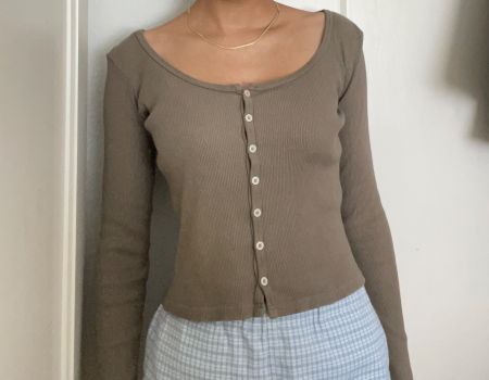 Brandy Melville Cardigan Pullover taupe beige braun Gr. S/XS