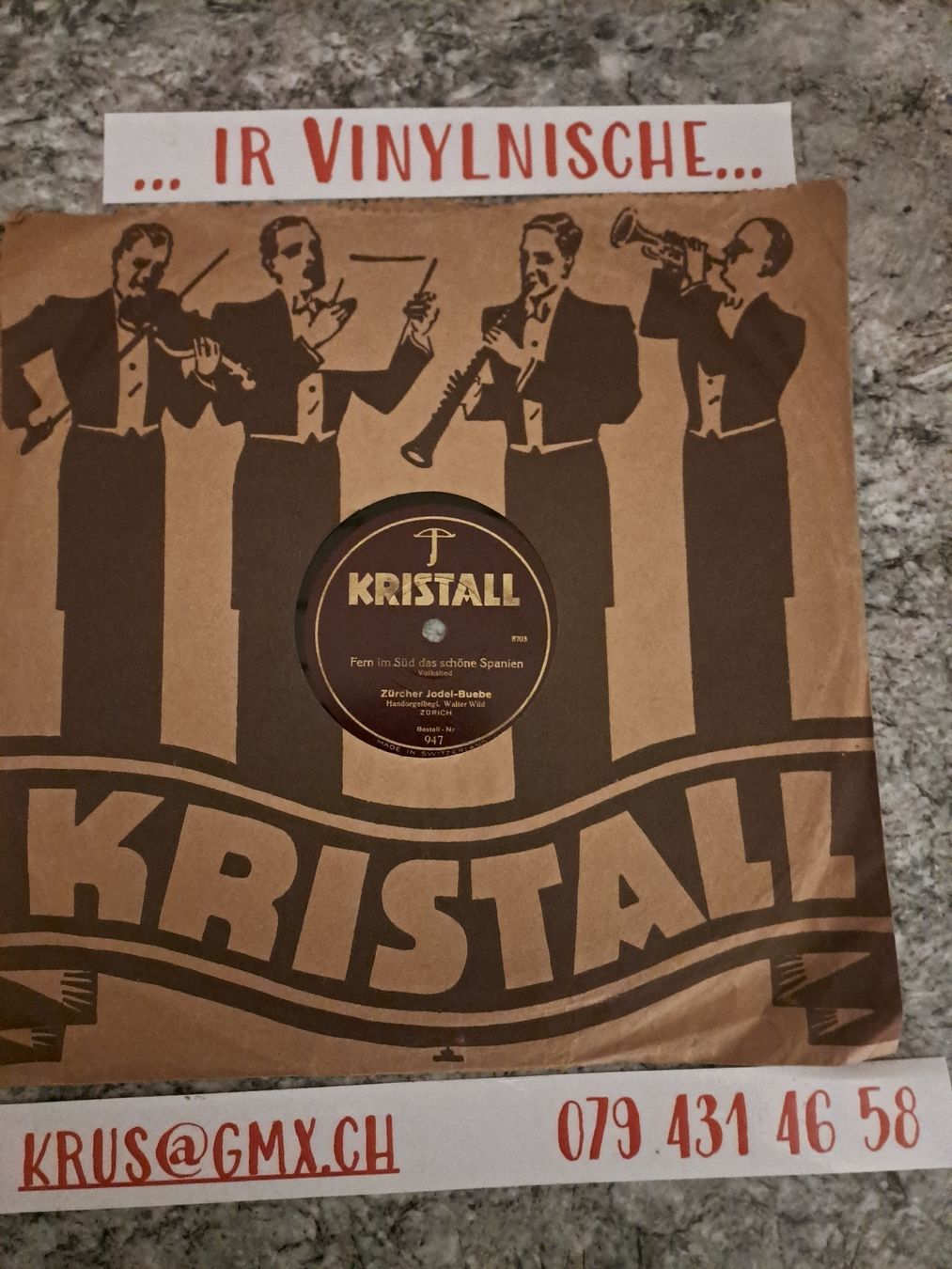 Dischi in vinile: Schellack 10" ZÜRCHER JODEL-BUEBE "Abschied" KRISTALL – Usato da Uetendorf venduto da Essiggurken