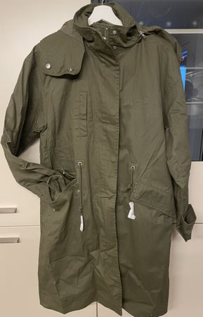 NEU! Zara Womens Parka Khaki Green M Jacket Coat