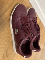 Lacoste Leder Sneaker, Weinrot, Gr. 39.5