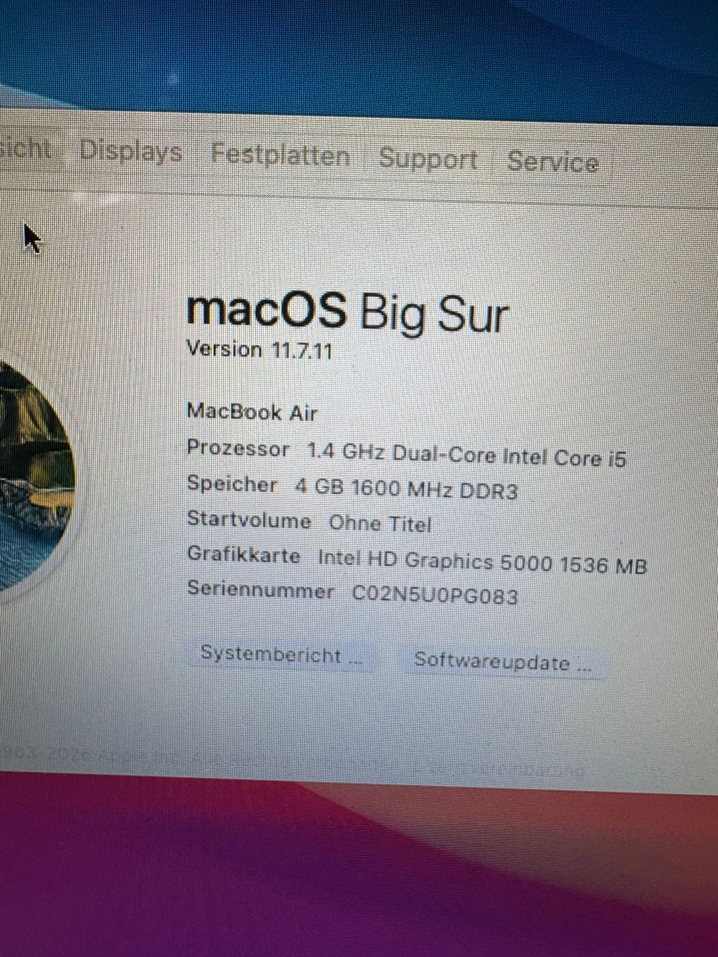 Apple Notebook: MacBook Air 11 – Usato da Adliswil venduto da Busys 3