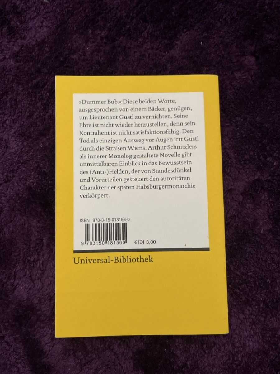 Libri: Lieutenant Gustl von Arthur Schnitzler – Usato da Seuzach venduto da i_22 1