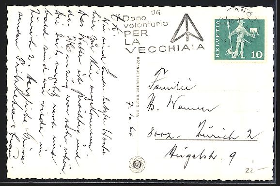 Cartoline postali: AK Bré-Paese sopra Lugano, Panorama – Usato da Berlin venduto da bartko-reher 1