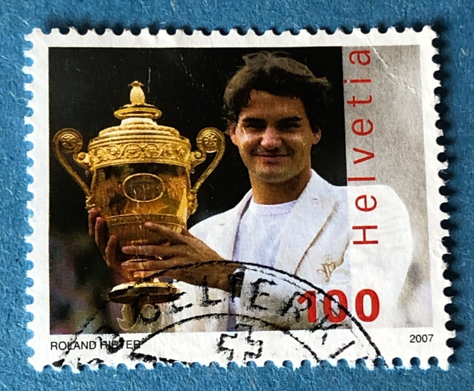 Tutti i francobolli: Nr.1229 GESTEMPELT Roger Federer 2007    – Usato da Aarau venduto da Billa007