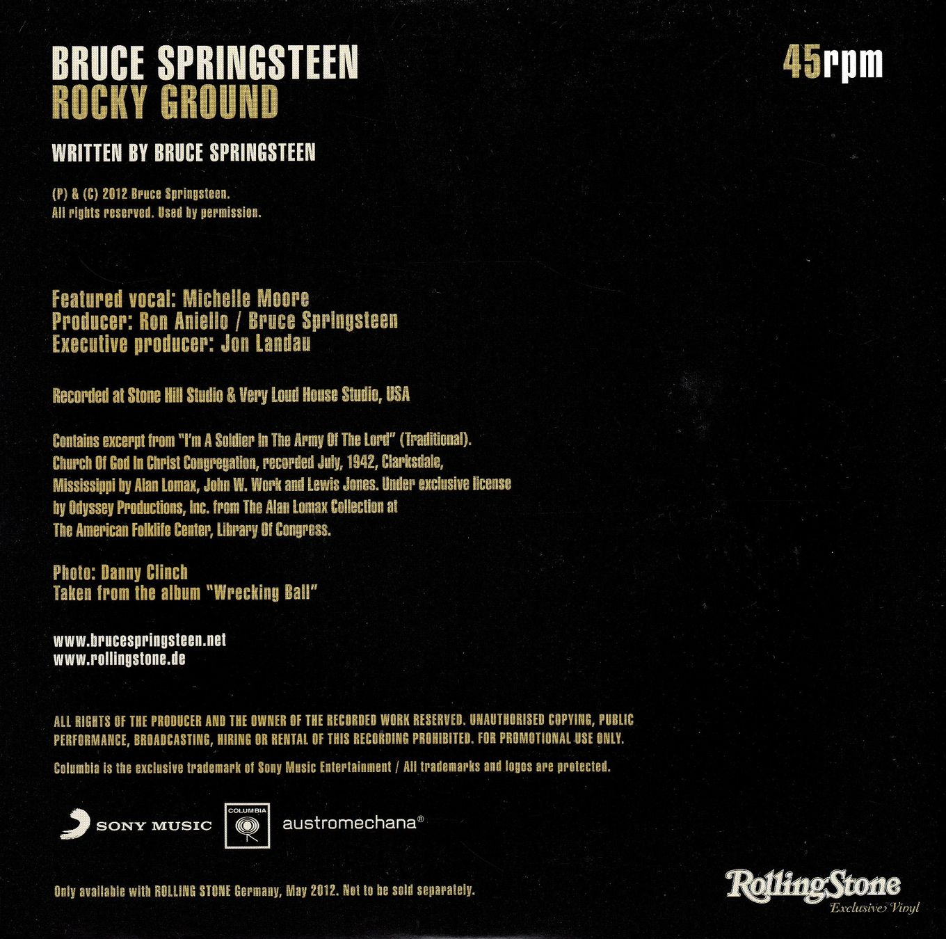 Dischi in vinile: Bruce Springsteen Vinyl Single von 2012 – Usato da Volketswil venduto da Abcrecords 1