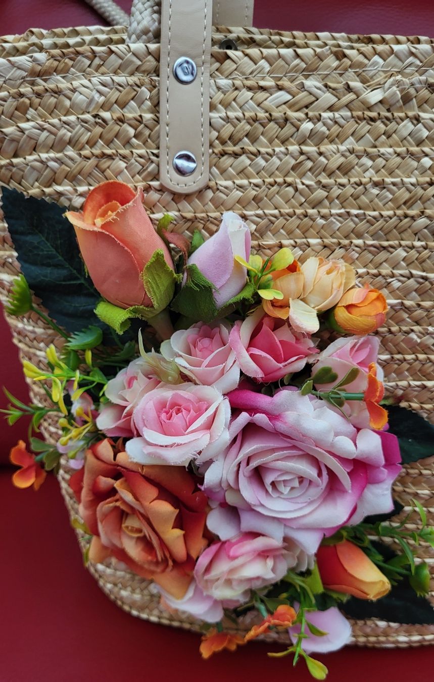 Borse da donna: Sac en paille décoré fleurs – Usato da Fribourg venduto da VictoriaShop7 3