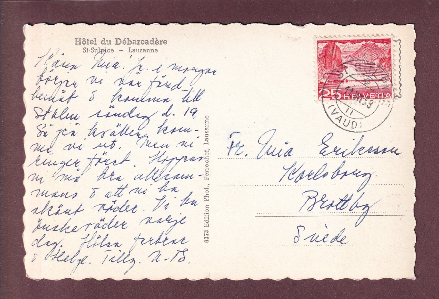 Cartoline postali: ST. SULPICE - 4 images - 1959 – Usato da Pully venduto da nicecards 1