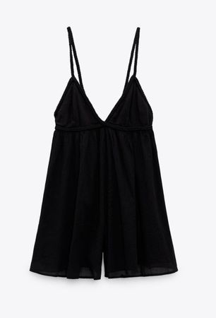 Schwarzer Zara Jumpsuit, Sommer Look, Grösse M