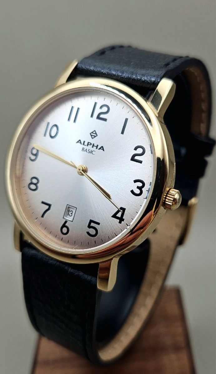 Bracciali & Braccialetti: Unisex Uhr Alpha Basic , Gut erhaltene Goldfarben – Usato da Untersiggenthal venduto da TimeandShine 2