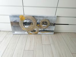 Wandbild abstrakt moderne Kunst 3D Optik 120x56cm - neu 