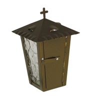 Grablaterne mit Klappdeckel und Erdspiess 24 cm, Farbe gold