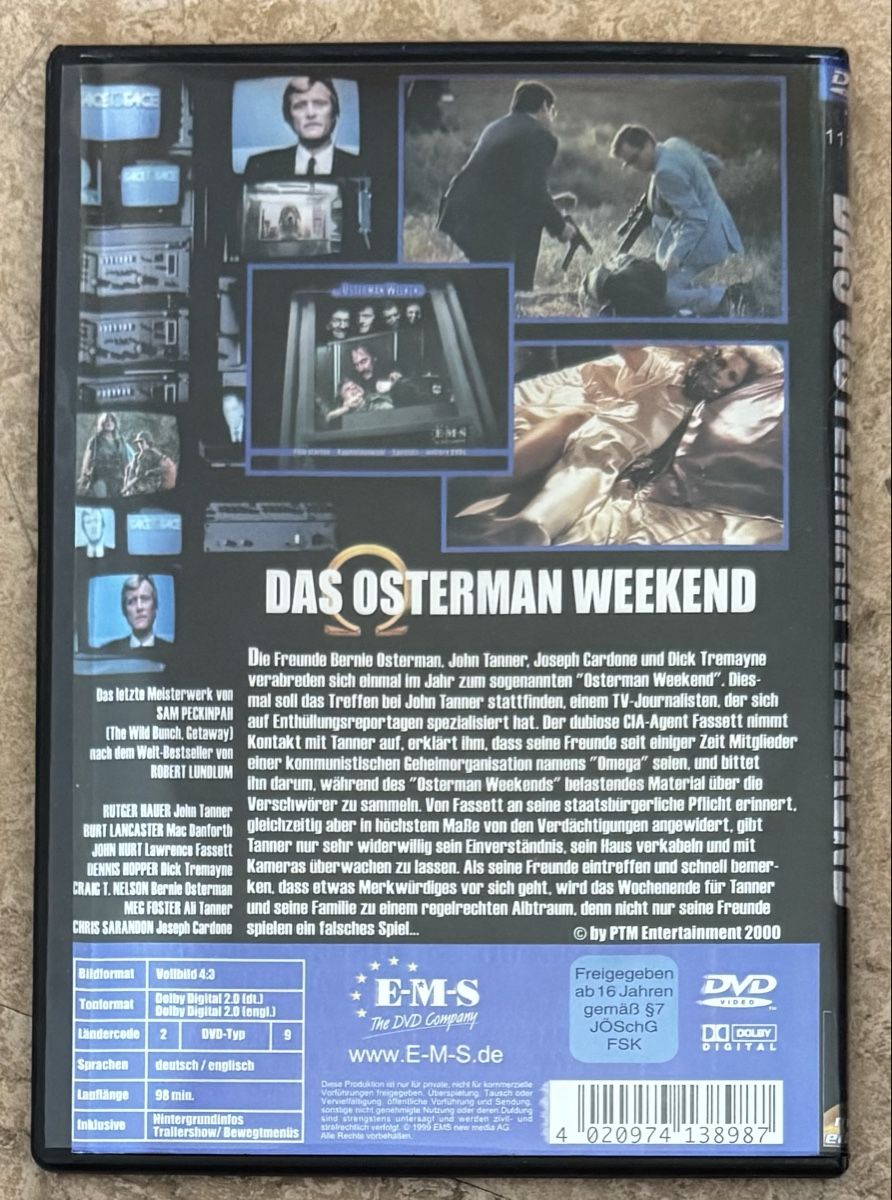 Tous les DVDs: DAS OSTERMAN WEEKEND  – Neuf (Voir description) à Dietikon par AndreaSch01 1