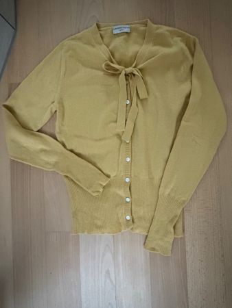 Cardigan Cashmere Friends XS-gelb 100% Kaschmir