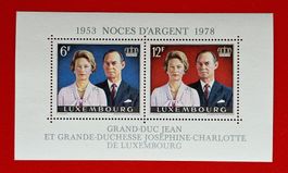 LUXEMBURG LUXEMBOURG NOCE D'ARGENT BLOCK 1978** POSTFRSICH
