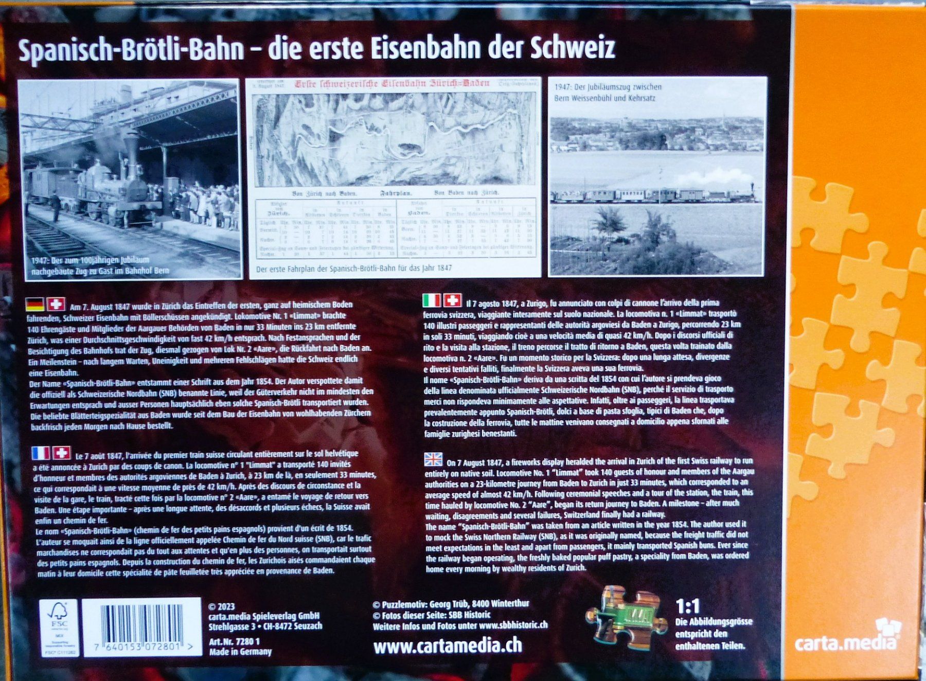 Puzzle: carta.media Puzzle Spanisch-Brötli-Bahn – Nuovo (secondo la descrizione) da Schluein venduto da zeni14 2