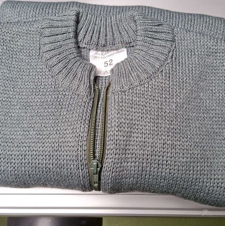 Original Schweizer Armeewollpullover mit Reissverschluss, 52