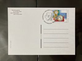 Schweiz 2002 Bildpostkarte Neuenburgersee 1.Tagsstempel