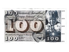 1x 100 Fr. CH Banknoten/Billet - 1972