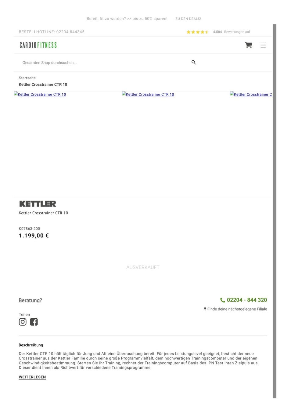 Kettler Hometrainer: Kettler CR10 Ellipsentrainer – Usato da Küssnacht am Rigi venduto da san_9bqd 4