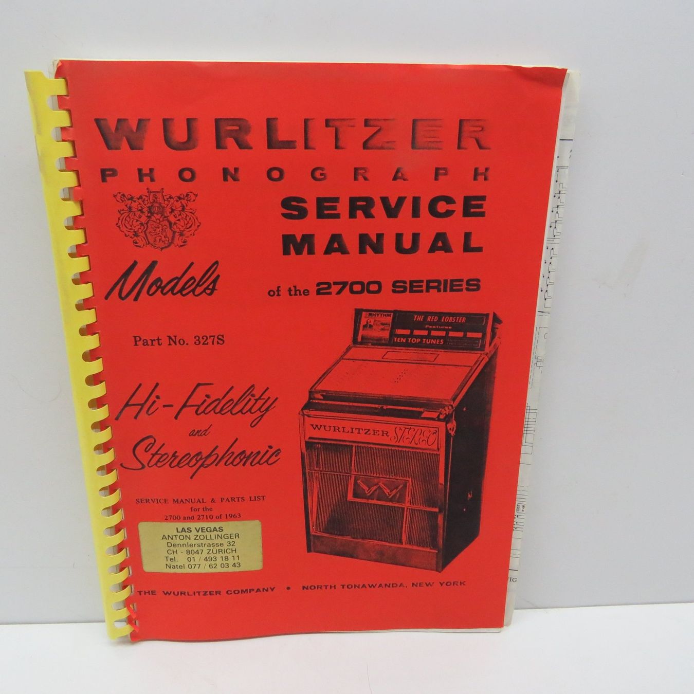 Wurlitzer Jukebox: WURLITZER-MANUAL – Usato da Oberlunkhofen venduto da Paco1 3