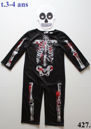 Costume squelette / Skelett   t. 3 - 4 ans