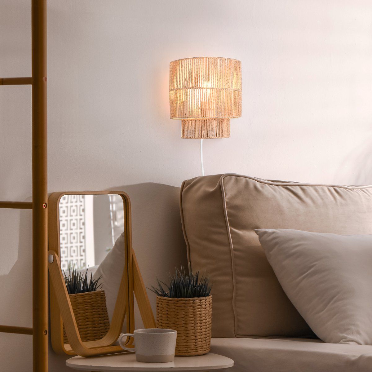 Lampade: Wandleuchte, Papiergarn, 25 cm Höhe – Nuovo (secondo la descrizione) da Kreuzlingen venduto da Smart-Light 1