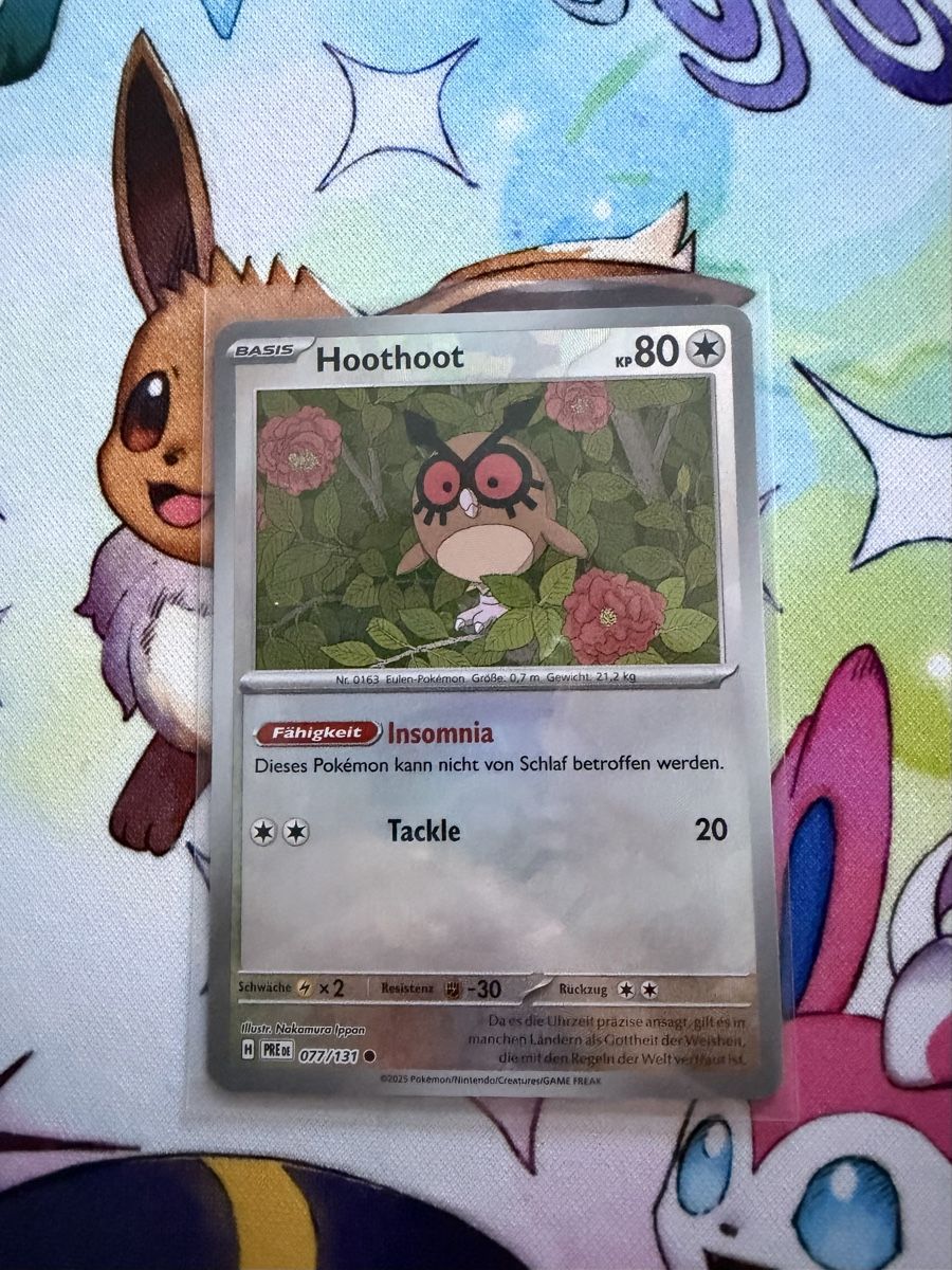 Pokémon Sammelbilder & Trading cards: Pokemon Hoothoot Masterball PRE 077/131  – Gebraucht aus Grindelwald von TSG-G-Town