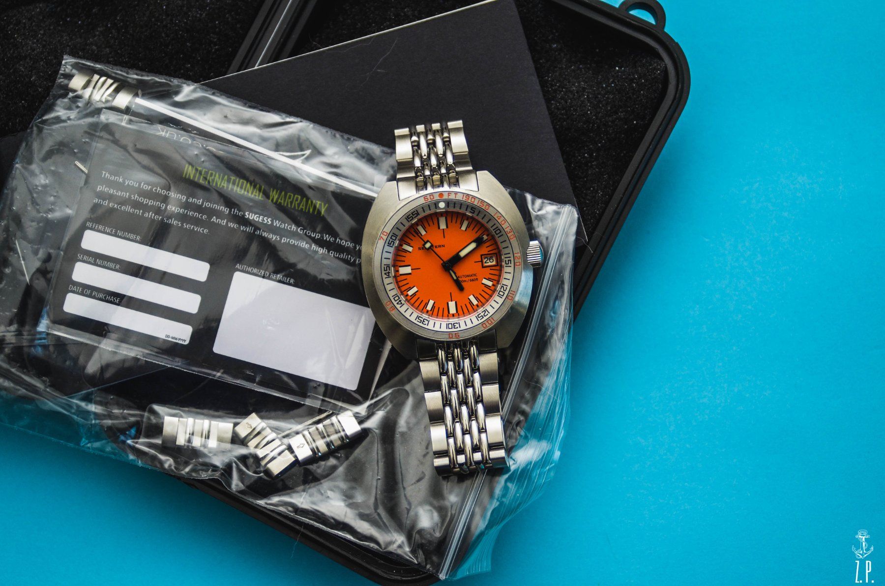 Orologi: Seestern T300 Automatic Orange Diver Herren Uhr – Usato da Boswil venduto da ZPwatches 8