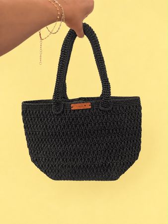 Handtasche gehäkelt schwarz neu