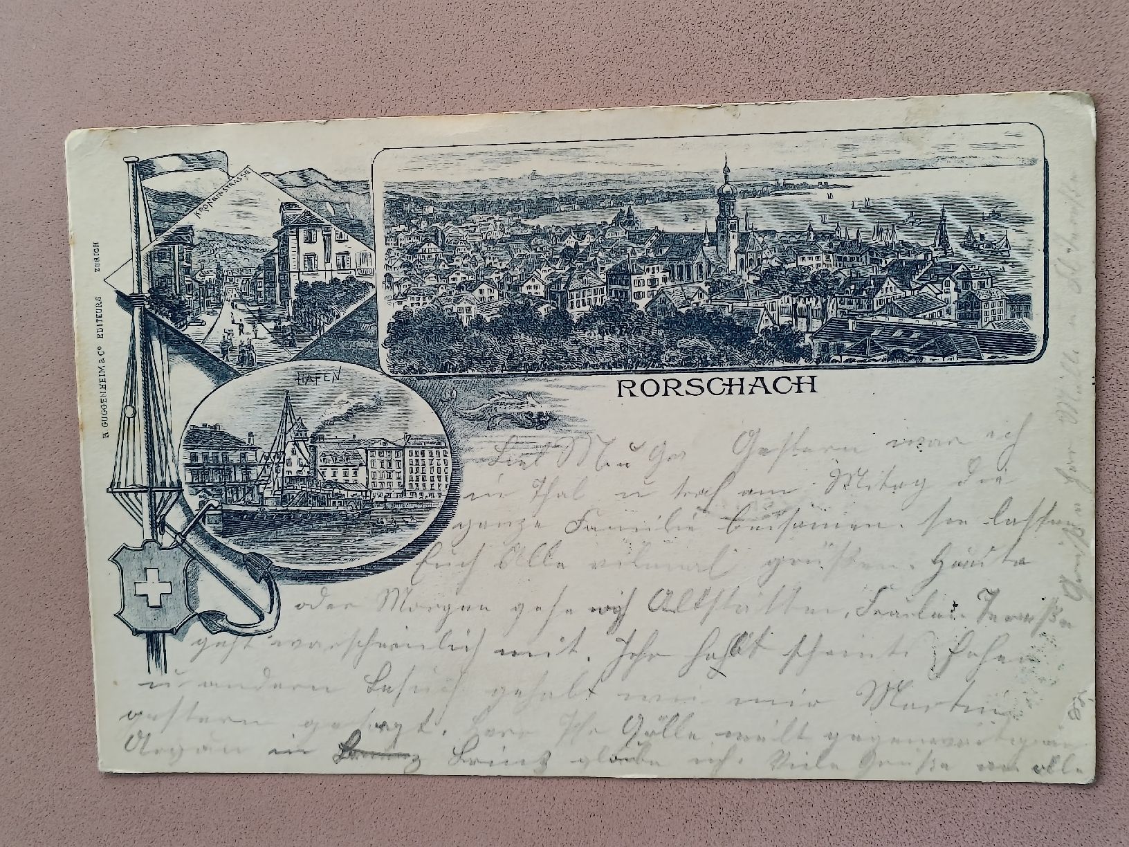 Cartoline postali: Litho PK / Rorschach - Gelaufen 1899 – Usato da Brugg AG venduto da Ente015