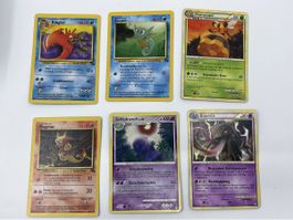 6 Pokemon Karten  Vintage mit non Holo Rares 1999-2011 