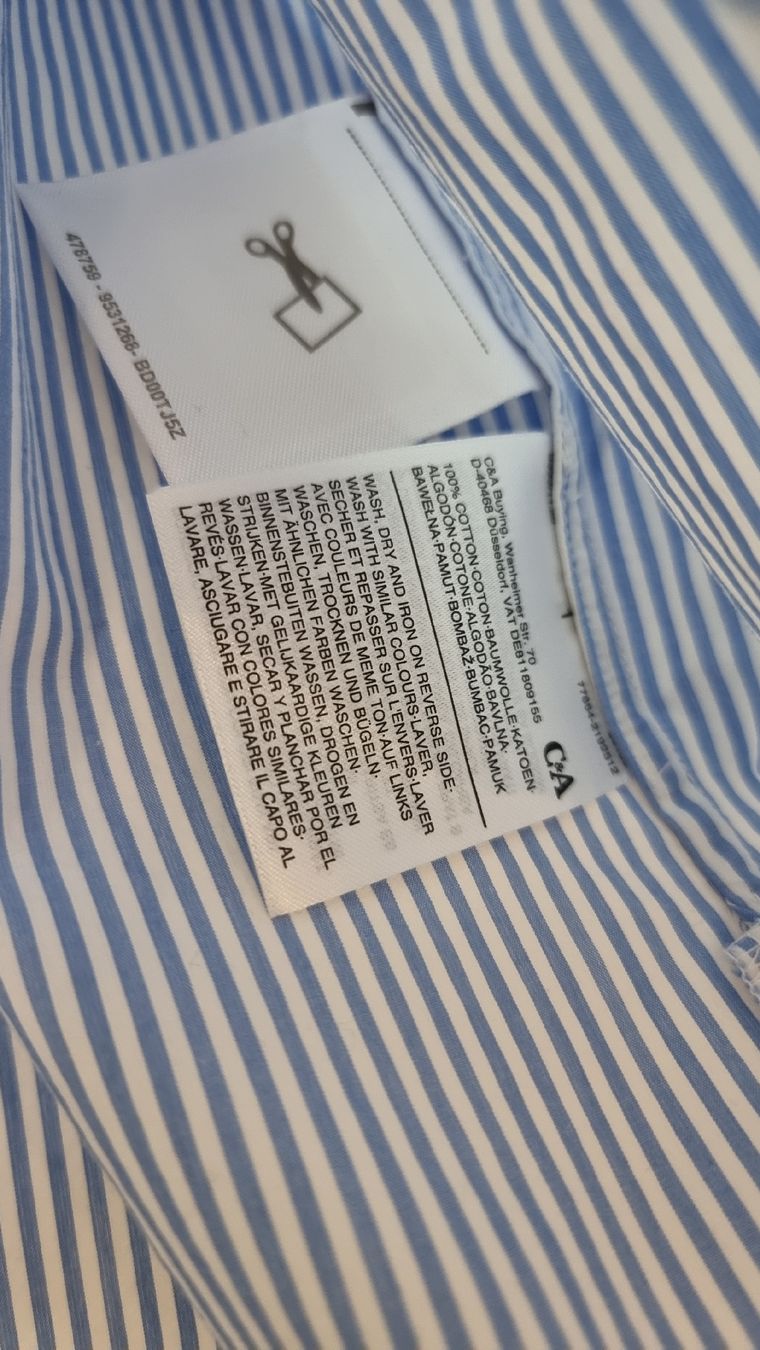 C&A Camicette: C&A Hemdbluse Gr. 48/50, gestreift, Langarm, NEU – Nuovo (secondo la descrizione) da Steinach venduto da lesefieber 4