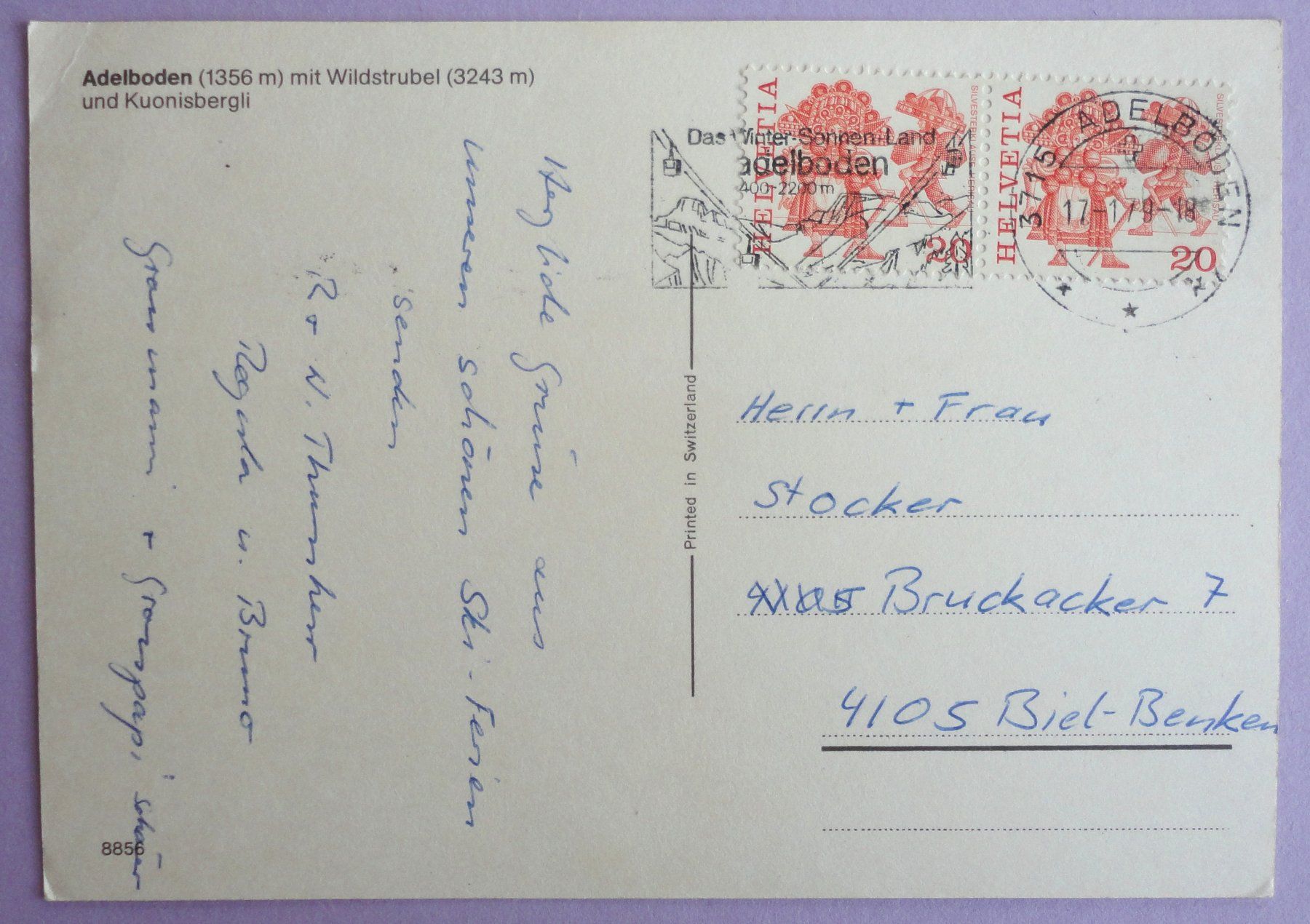 Cartoline postali: Adelboden mit Wildstrubel – Difettoso da Fétigny venduto da Billy2miny 1