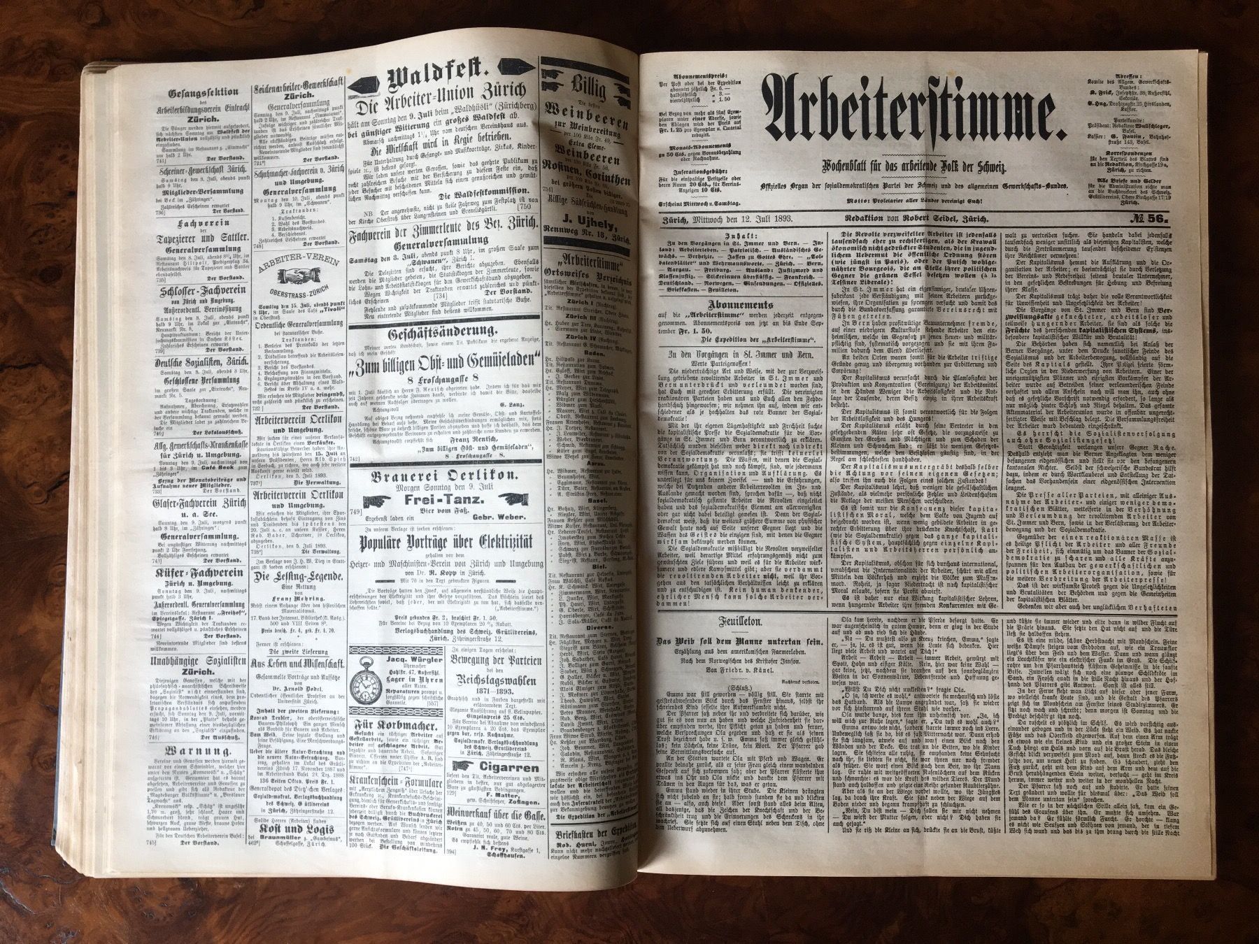 Riviste & Magazine: Arbeiterstimme - Zürich, 1893 – Usato da Zürich venduto da ZuercherBrockenhaus 5