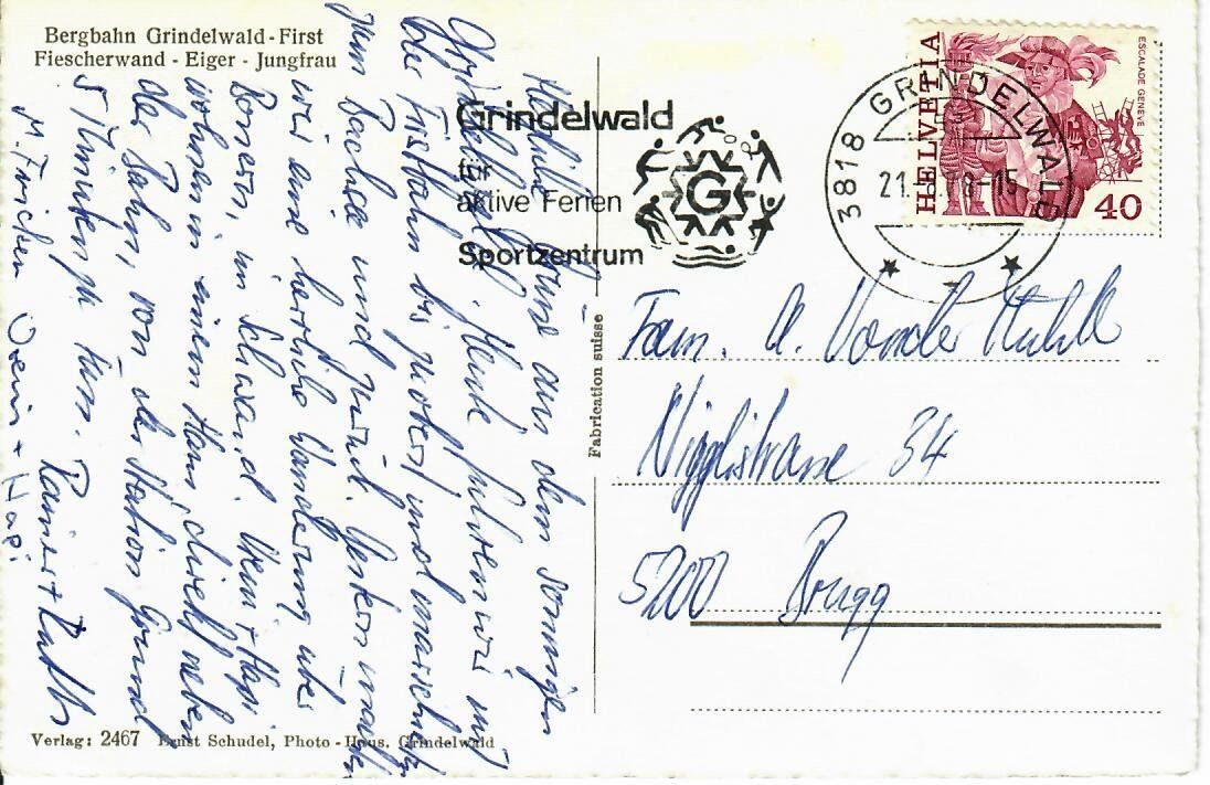 Cartoline postali: Sesselbahn - Grindelwald First – Usato da Hochdorf venduto da Ziegel-16 1
