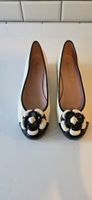BALLERINE CUIR IVOIRE NOIR PRETTY BALLERINAS  T: 40