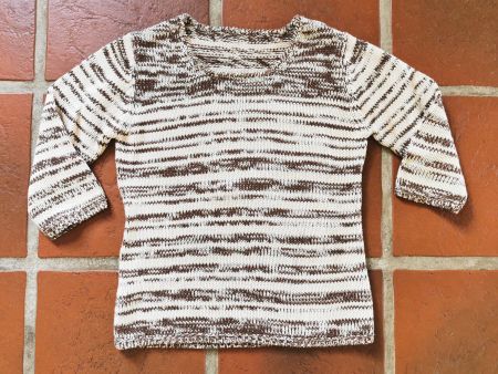 Beige / Braun Strickpullover mit 3/4 Ärmel Gr. 36