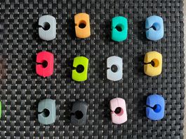 12 Gummi Glasmarker für Gläser/Party, verschiedene Farben