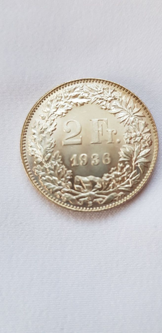 Alle Münzen: 2 Franken 1936 Schweiz – Gebraucht aus Dällikon von Toyfan 3