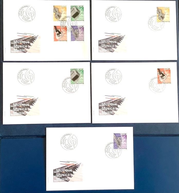 Tutti i francobolli: 2008 Schweiz Musik FDC + FDC Einzel – Nuovo (secondo la descrizione) da Liestal venduto da Skunk02